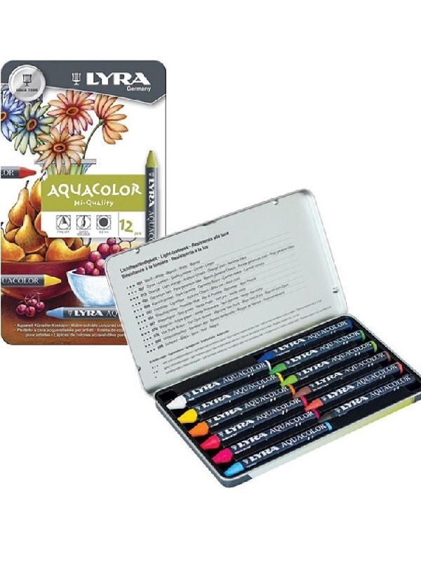 Lyra Lyrax Wax Giant Crayons are non-water-soluble and contain beeswax. The  triangular shape makes them very comfortable t…