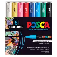 Posca Extra Fine  Set of 8 Assorted (1M)