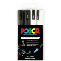 Posca Medium (Pc5M) Set Of 4 Black & White