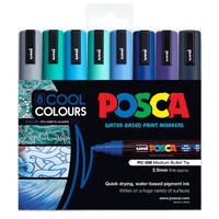 Posca Markers Medium Set Of 8 Cool Colours 