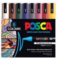 Posca Markers Medium Set Of 8 Dark Colours 