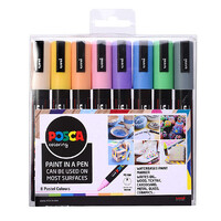 Posca Medium Markers Pastel Colours Set Of 8 Asstd